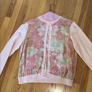 Silk front sweater set